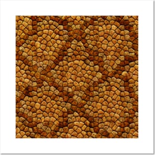 Brown Faux Python Snake Skin Texture Artistic Gifts Posters and Art